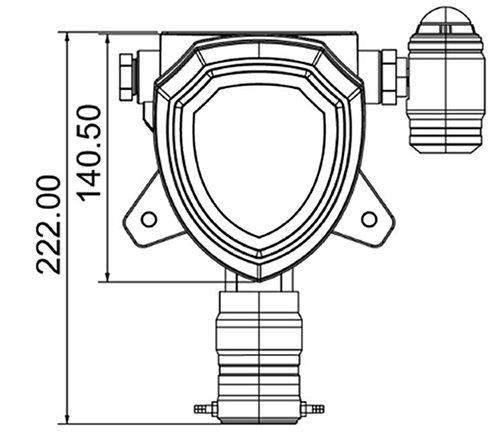 管道式苯乙腈檢測儀尺寸圖